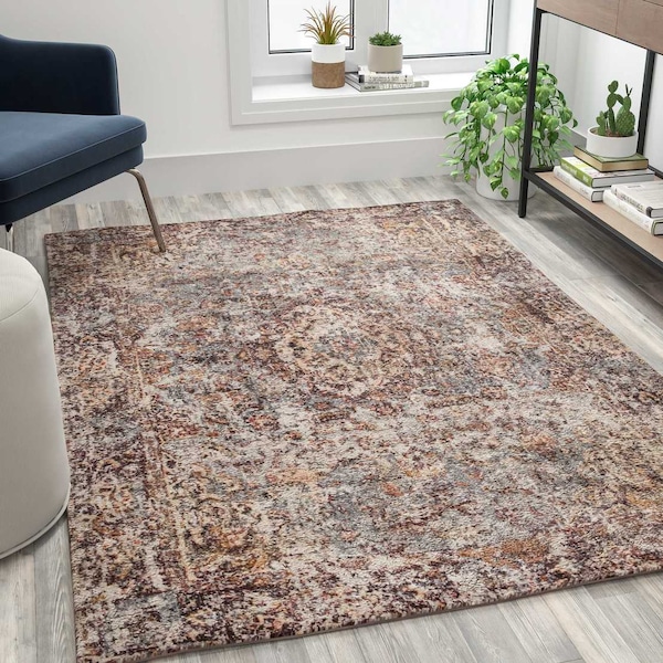 Flash Furniture Artisan Old English Style Traditional Rug - 5' x 7' - Red RC-EG-2021-2-57-GG - main